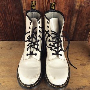 WHITE Dr. Martens (Patent Leather)